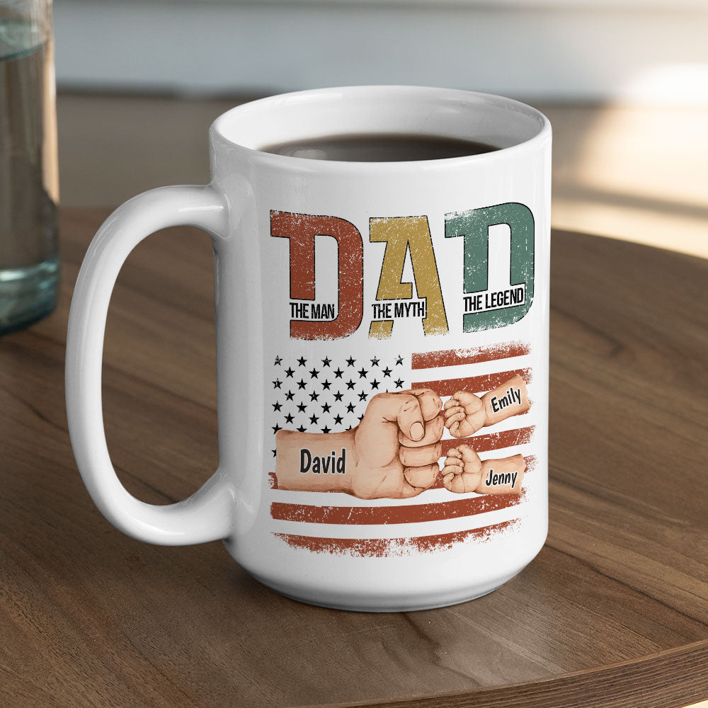 Custom Father's Day, Special Gift for Dad & Grandpa • The Myth - Personalized Coffee Mug