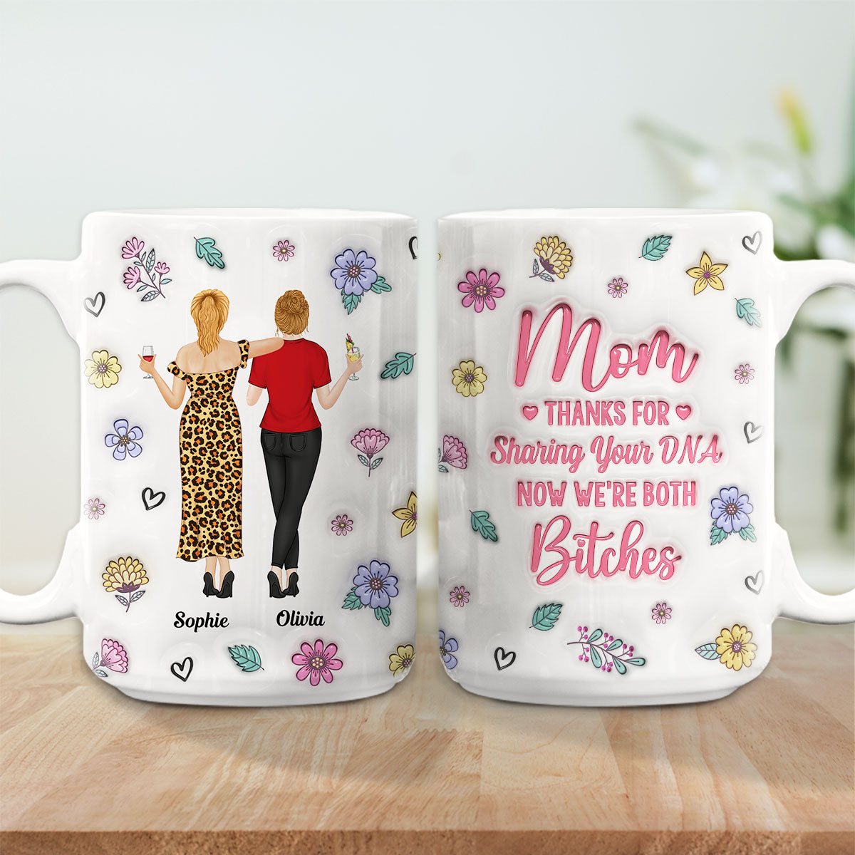 Custom Mother's Day Gift for Mom & Grandma • Funny For Mom - Personalized 3D Inflated Effect Mug