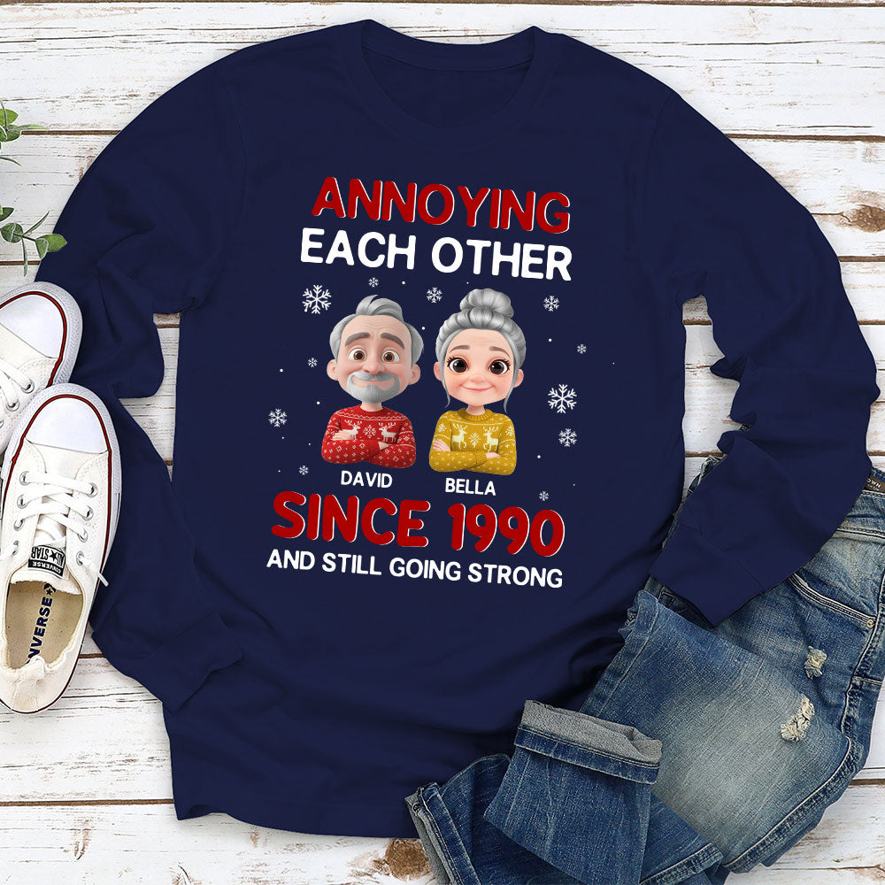 Custom Christmas Anniversary Keepsake Gifts For Husband • Annoying Each Other Christmas - Personalized Shirt