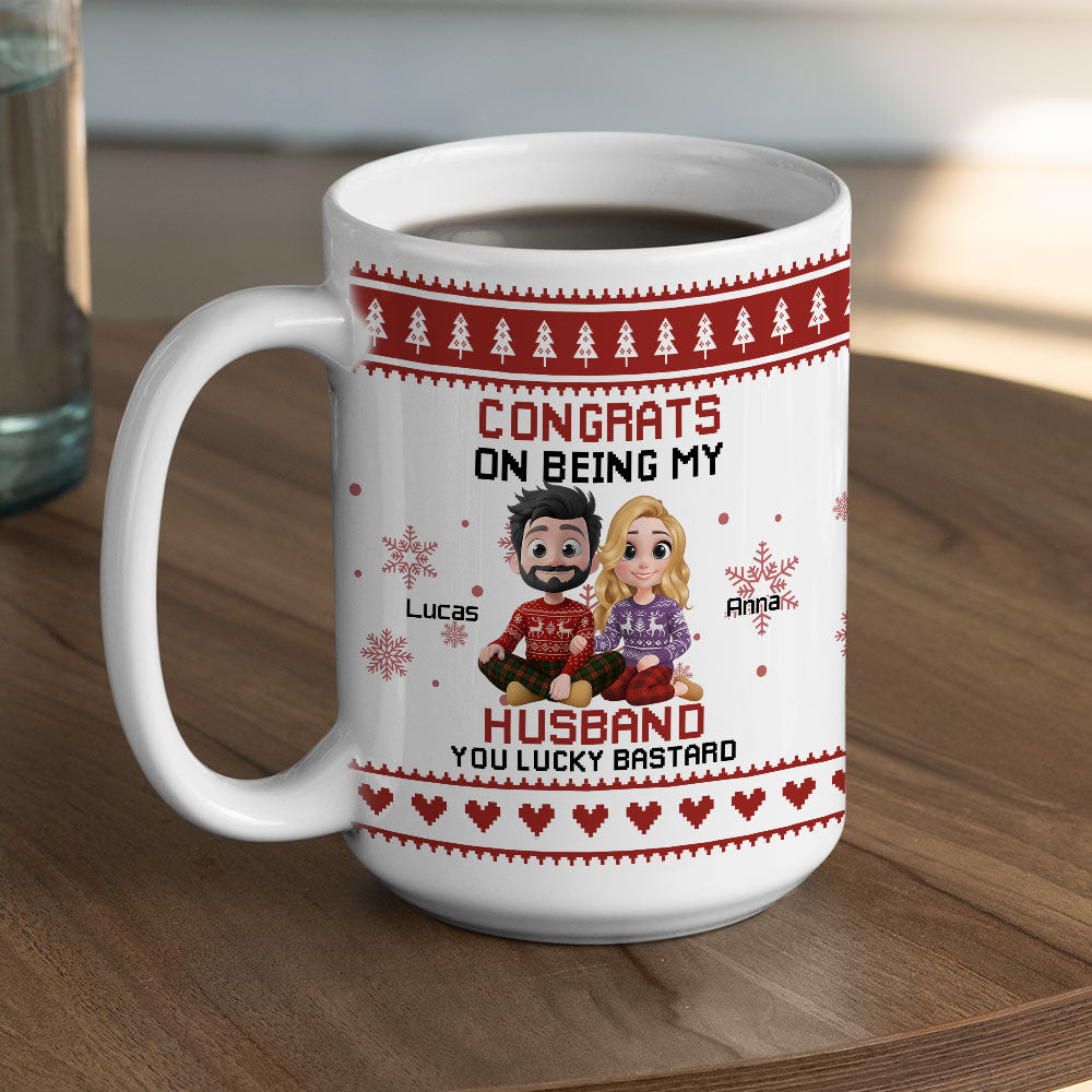 Custom Anniversary Keepsake Gifts For Couple • You Are A Lucky Man - Personalized Coffee Mug