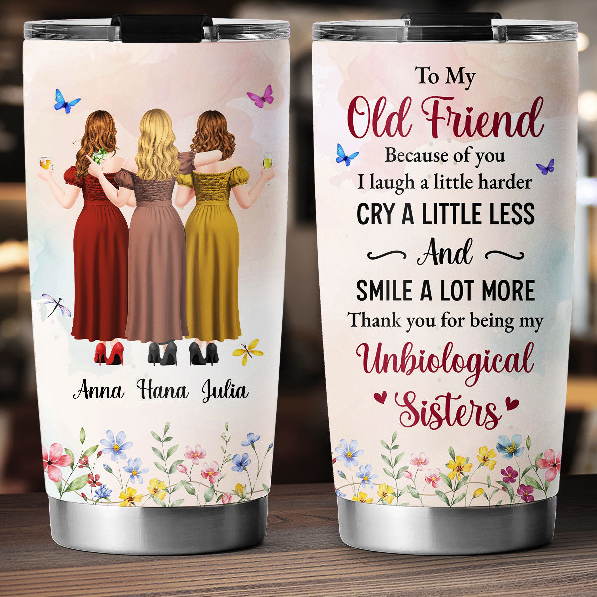 Custom Christmas Birthday Gifts For Best Friend • Old Friend Unbiological Sister - Personalized Tumbler