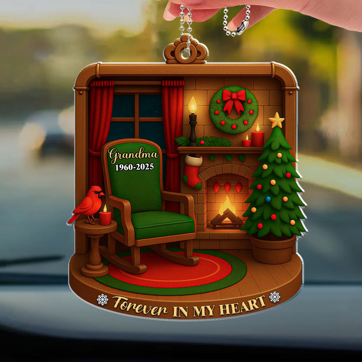 Forever In Our Heart - Personalized Car Ornament