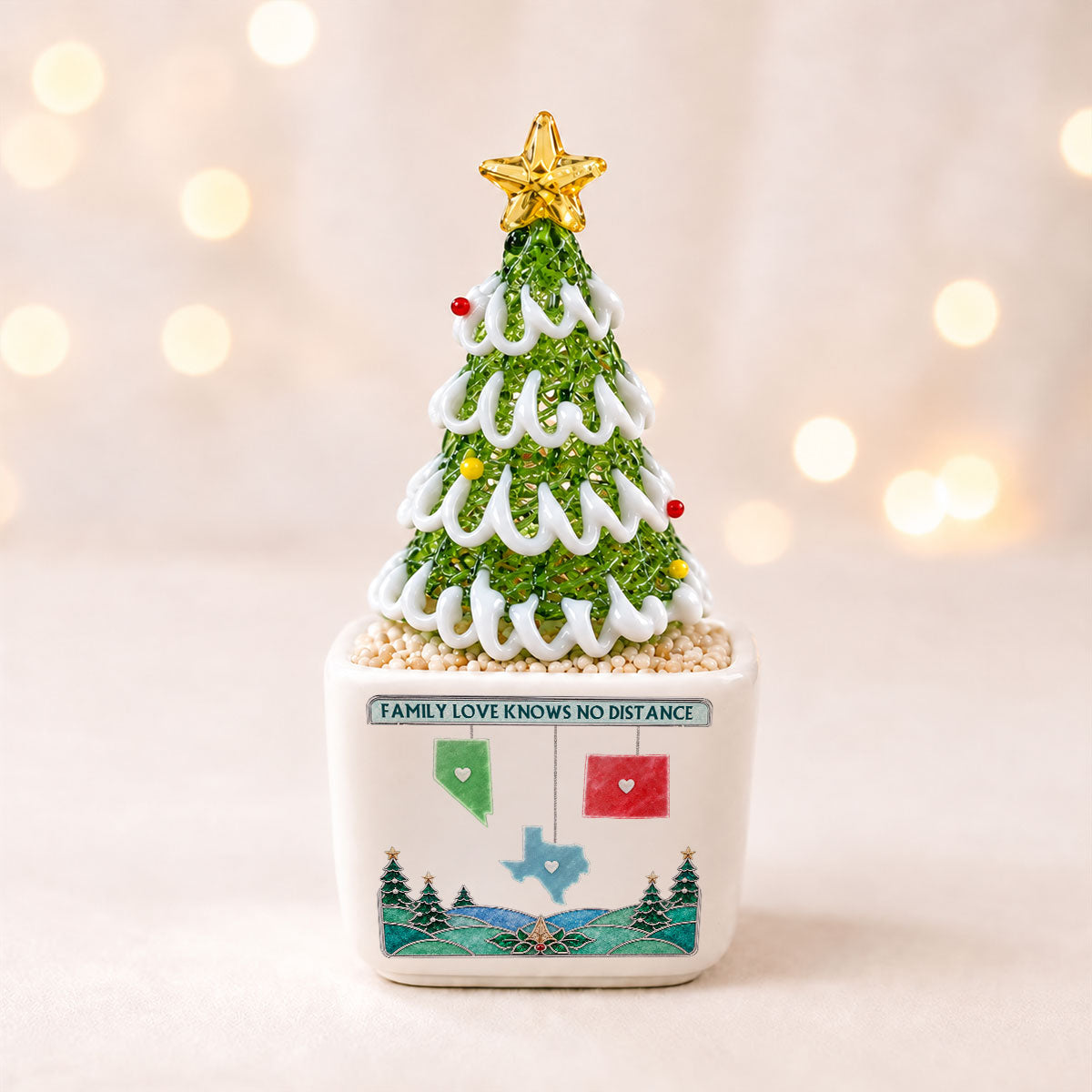 Lovely Family - Personalized Glass Christmas Tree