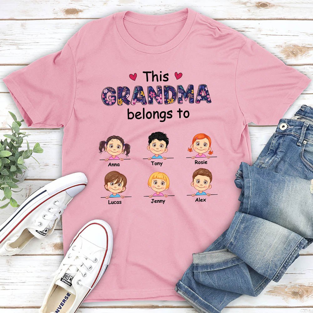 Custom Christmas & Birthday Gift for Grandma • Grandma Belongs To - Personalized Unisex T-shirt