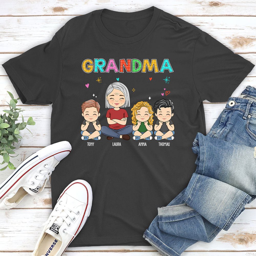 Custom Christmas & Birthday Gift for Grandma • Grandma Colorful - Personalized Unisex T-shirt