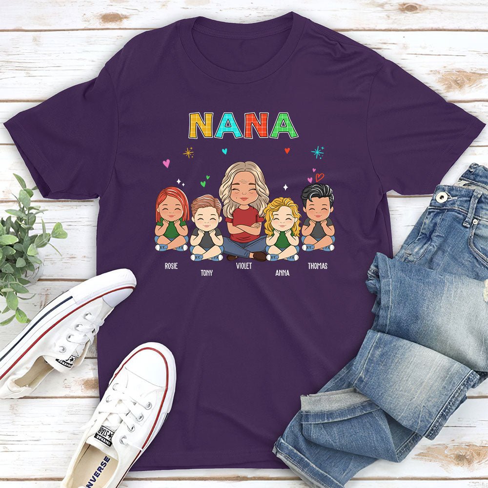 Custom Christmas & Birthday Gift for Grandma • Grandma Colorful - Personalized Unisex T-shirt