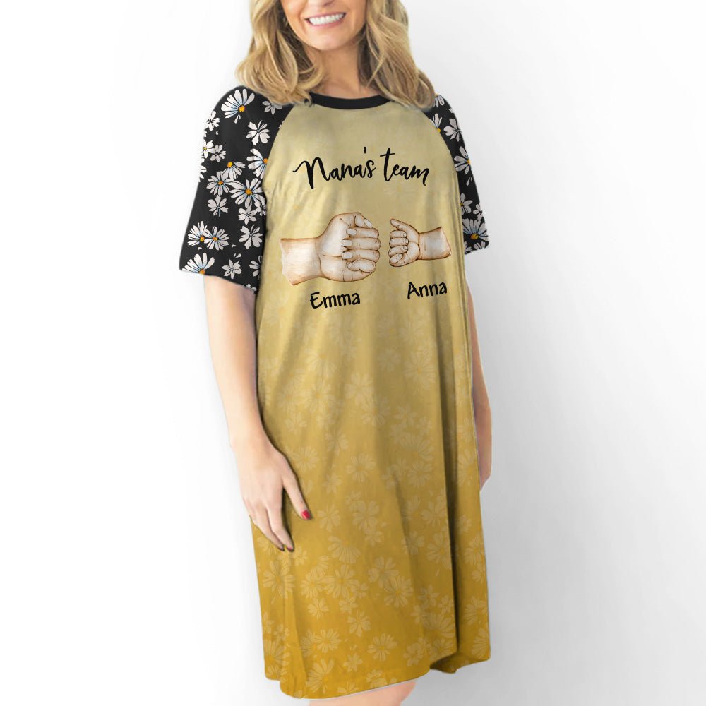 Grandma's Team - Personalized 3/4 Sleeve Dress