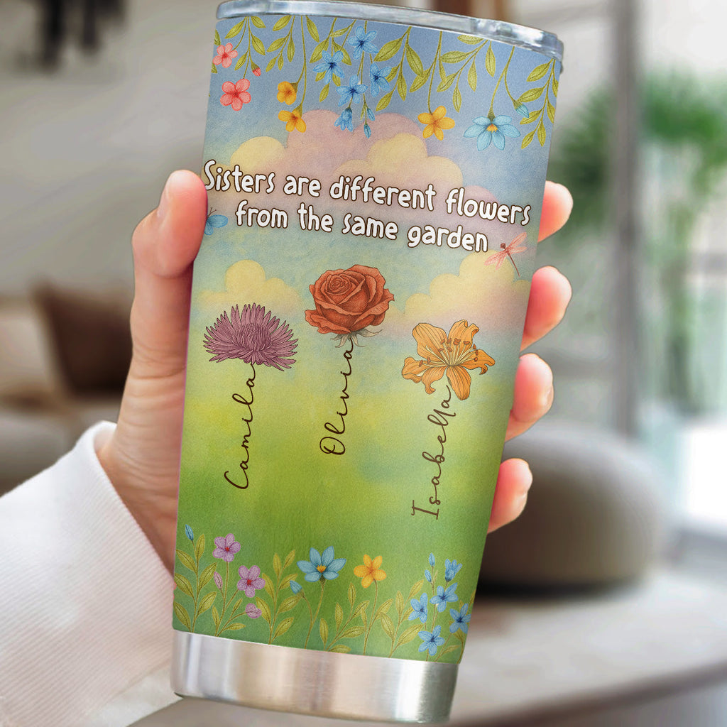 Custom Christmas Birthday Gifts For Sister • Custom Christmas Birthday Gifts For Sister • Sisters Grow Together In Beauty - Personalized Tumbler