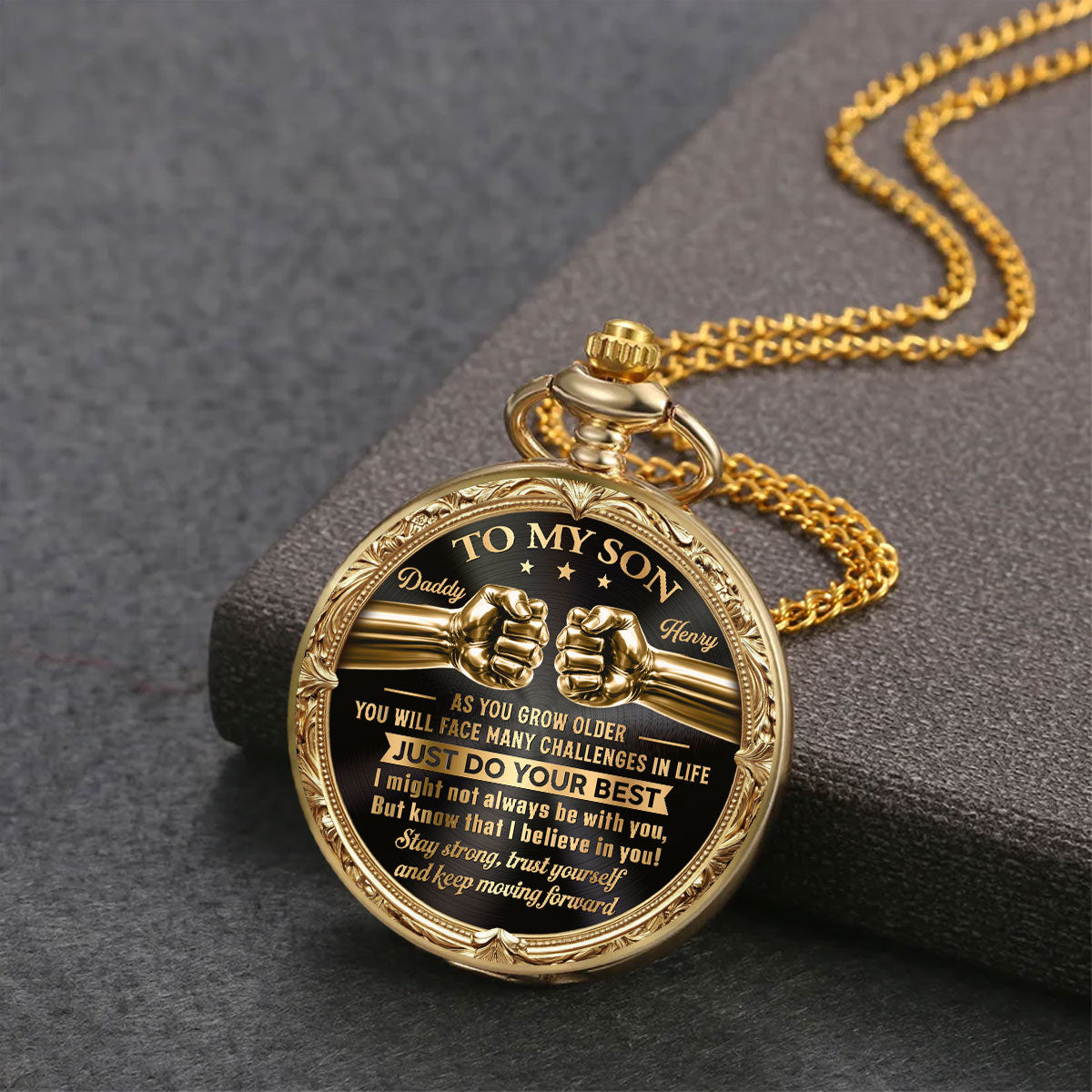 My Son - Personalized Print Pocket Watch