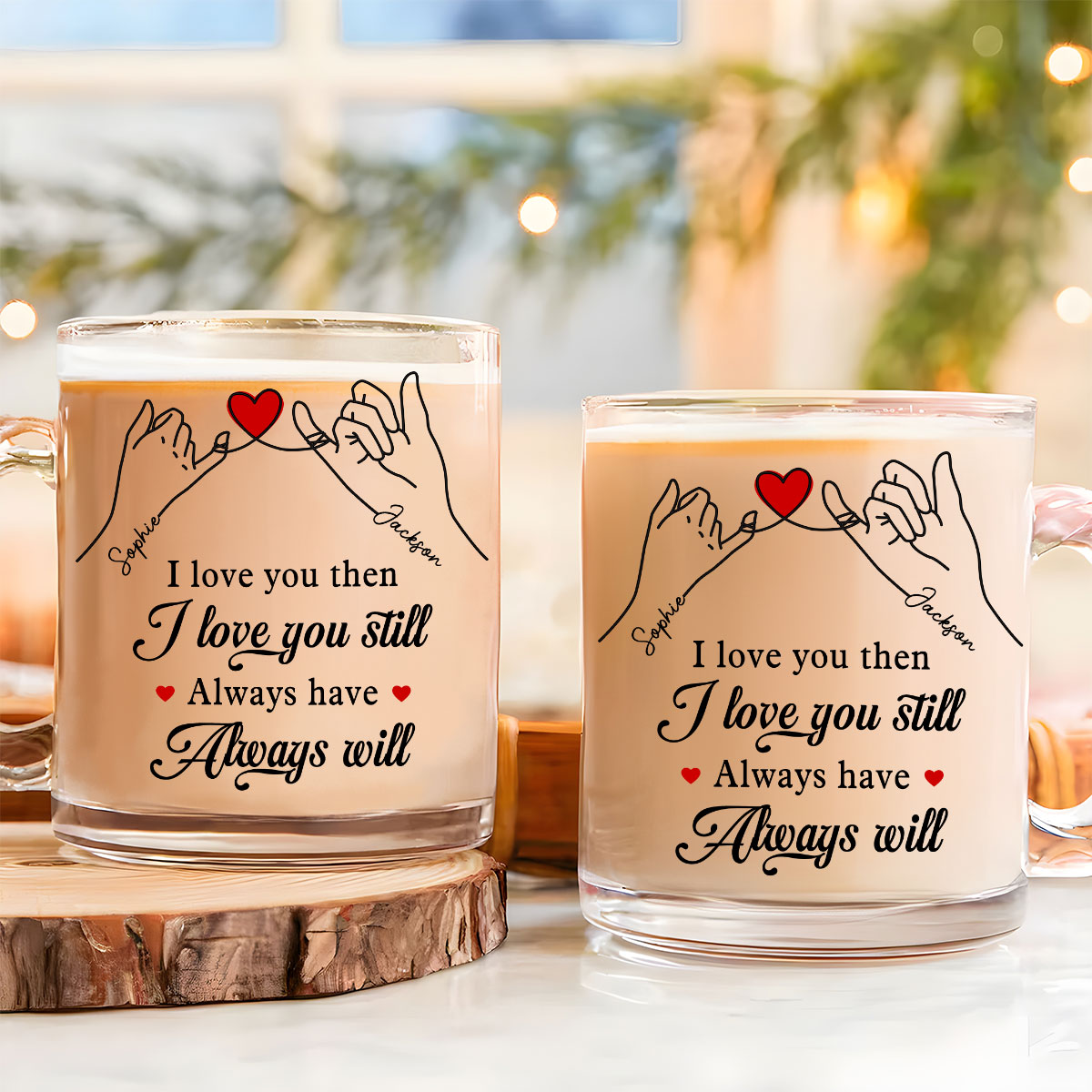 Custom Anniversary Keepsake Gifts For Couple • I Love You Forever - Personalized Glass Mug