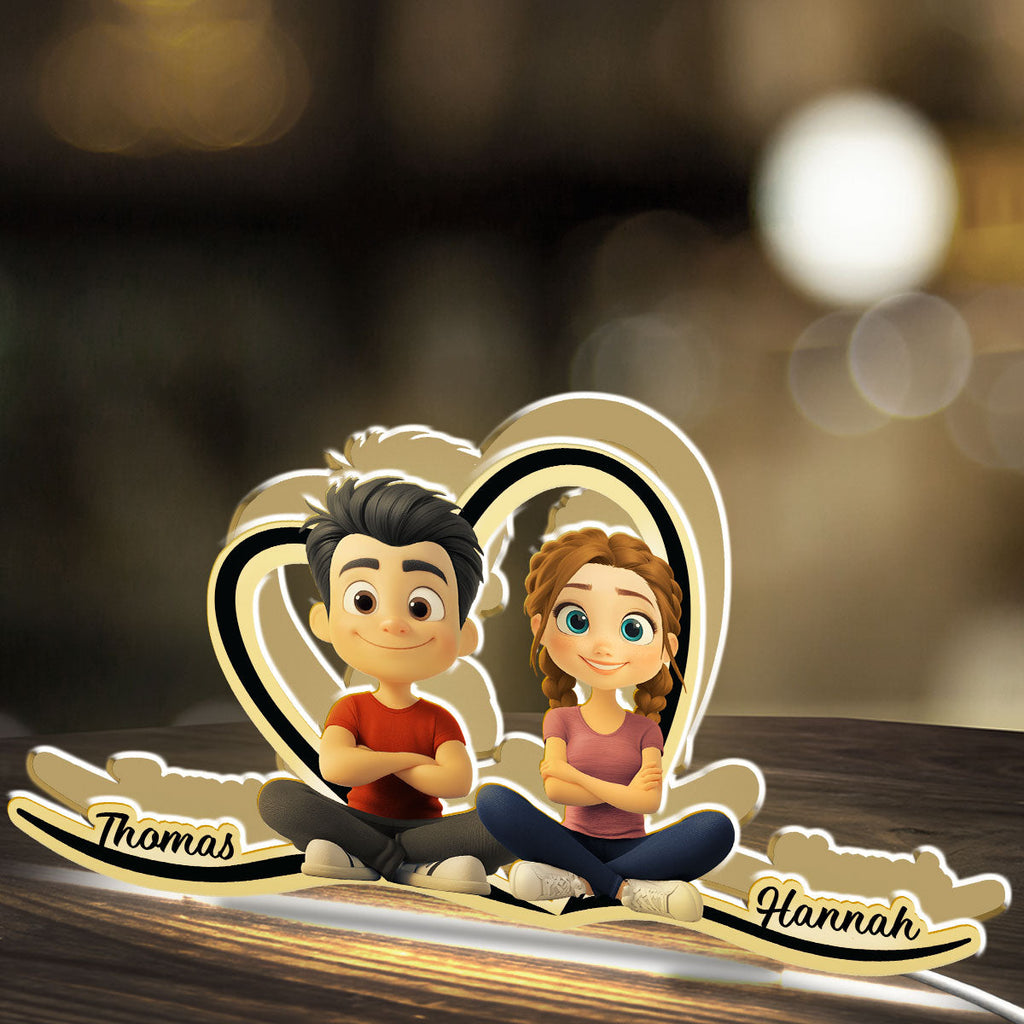 Couple Heart Shape - Personalized Light Box
