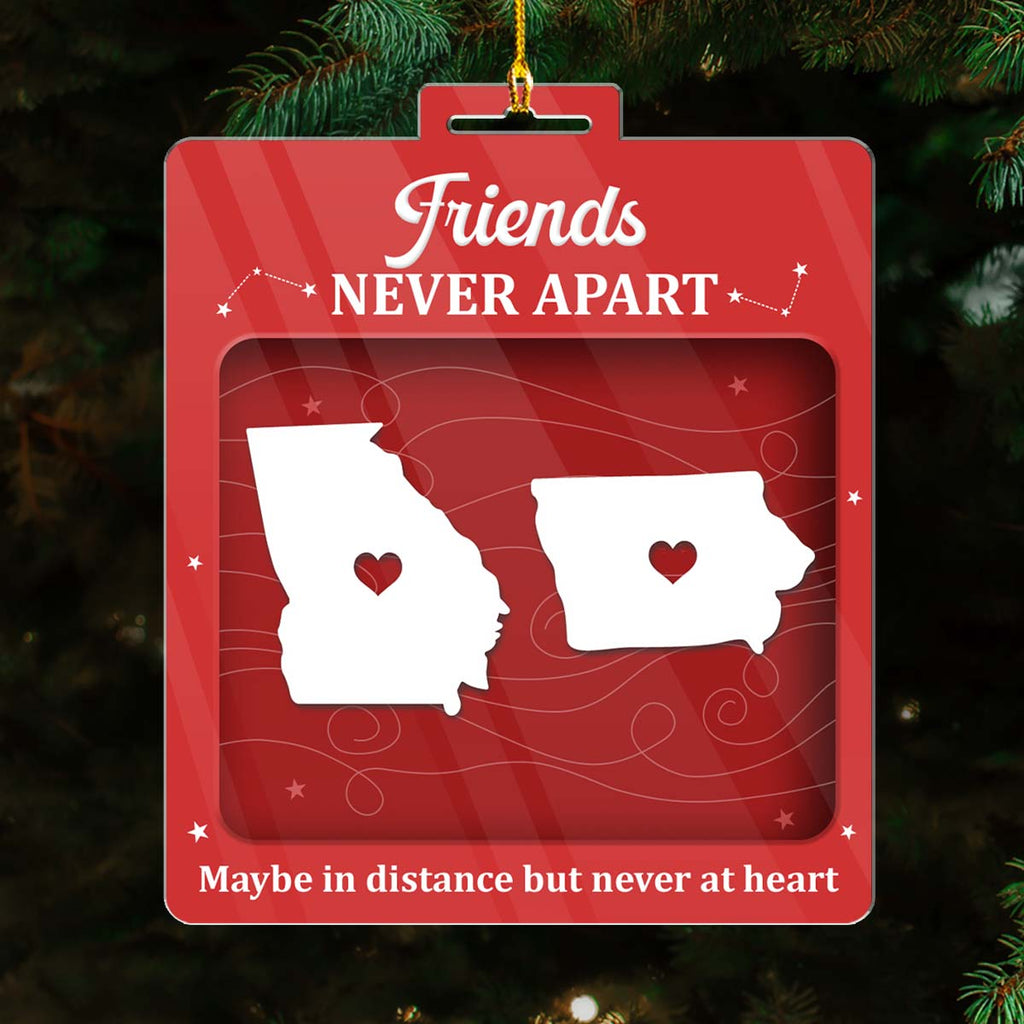 Custom Brothers & Sisters Christmas Ornament •  Sibling Love Knows No Borders - Personalized Acrylic Ornament
