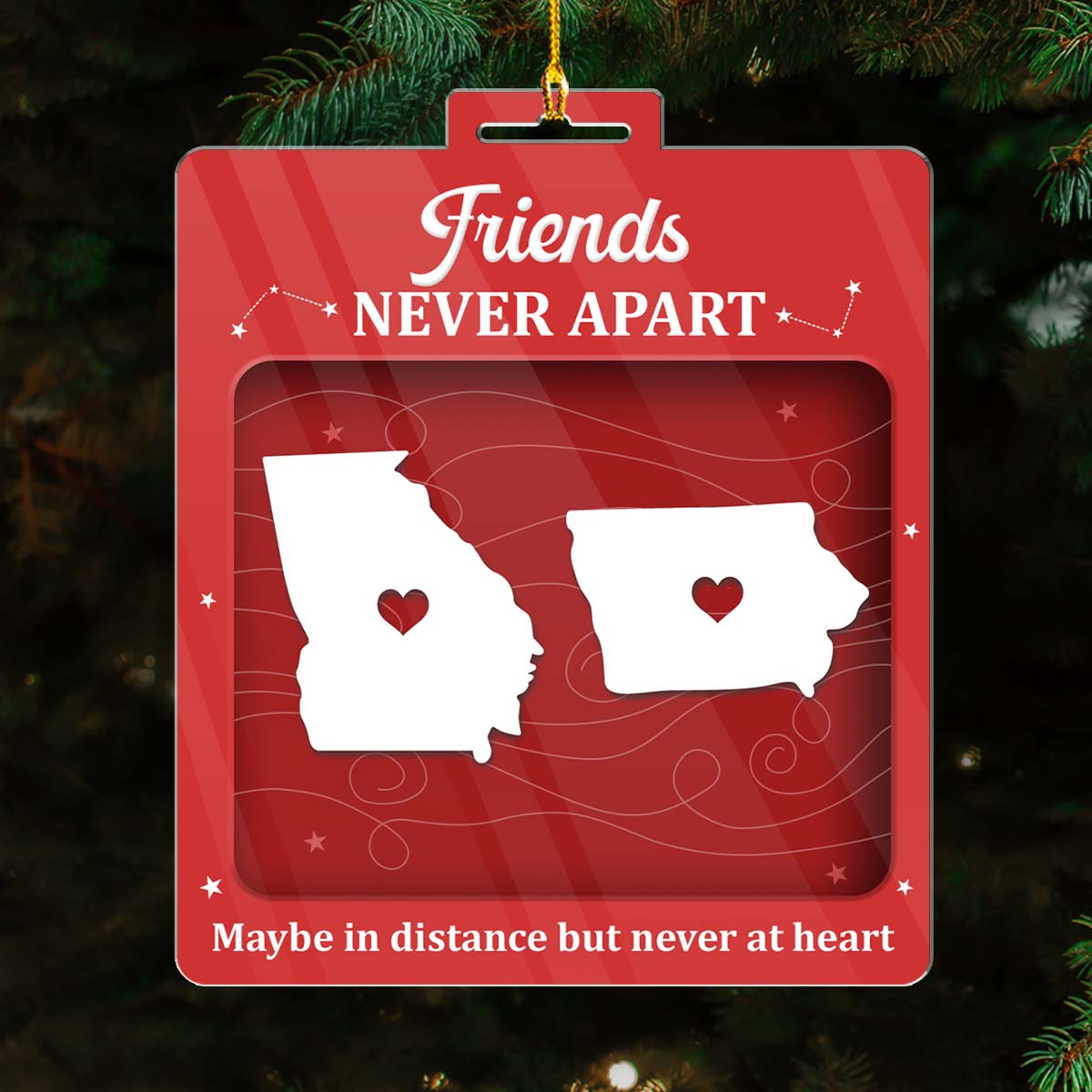 Custom Brothers & Sisters Christmas Ornament •  Sibling Love Knows No Borders - Personalized Acrylic Ornament