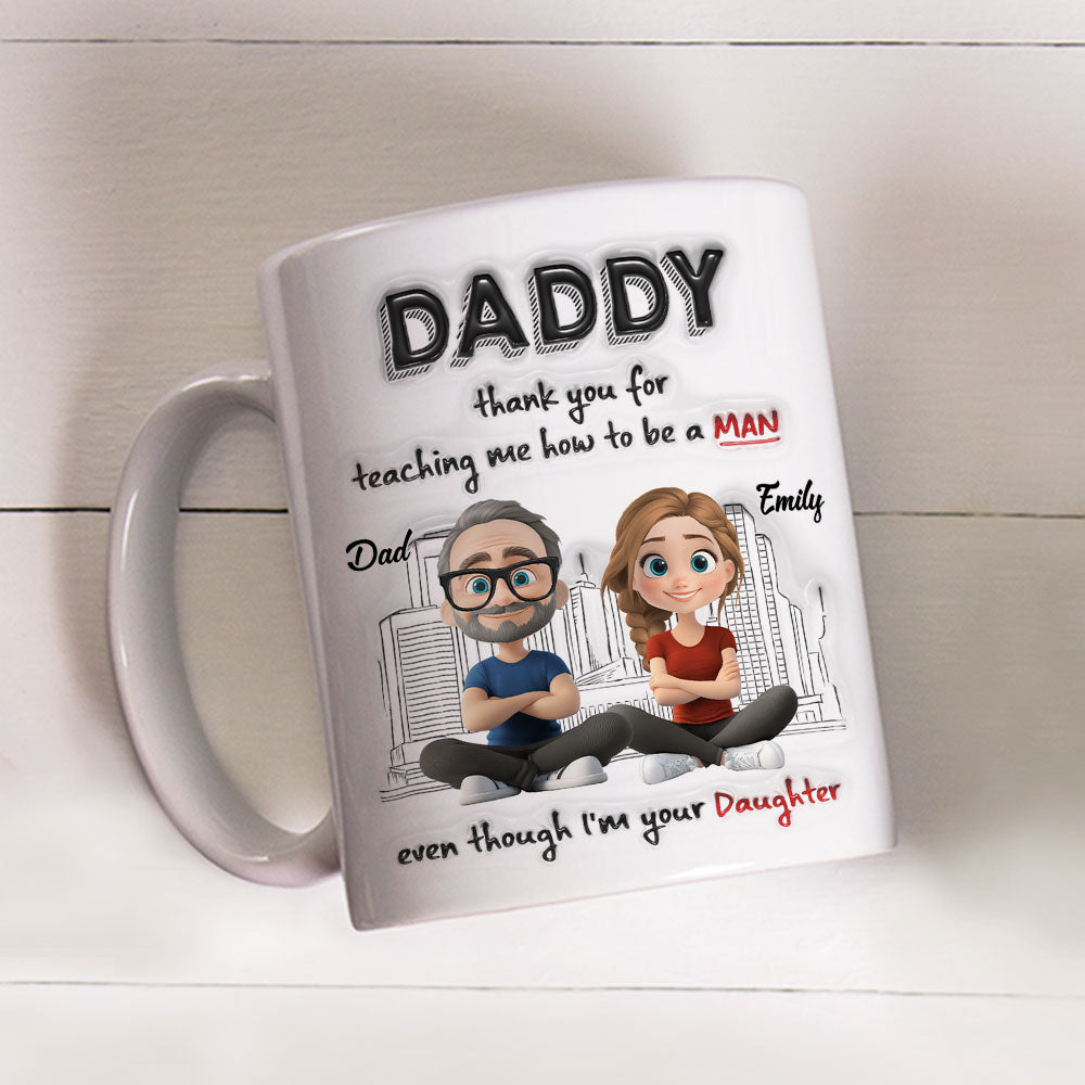 Custom Father's Day, Special Gift for Dad & Grandpa • Dad My Greatest Teacher - Personalized 3D Inflated Effect Mug