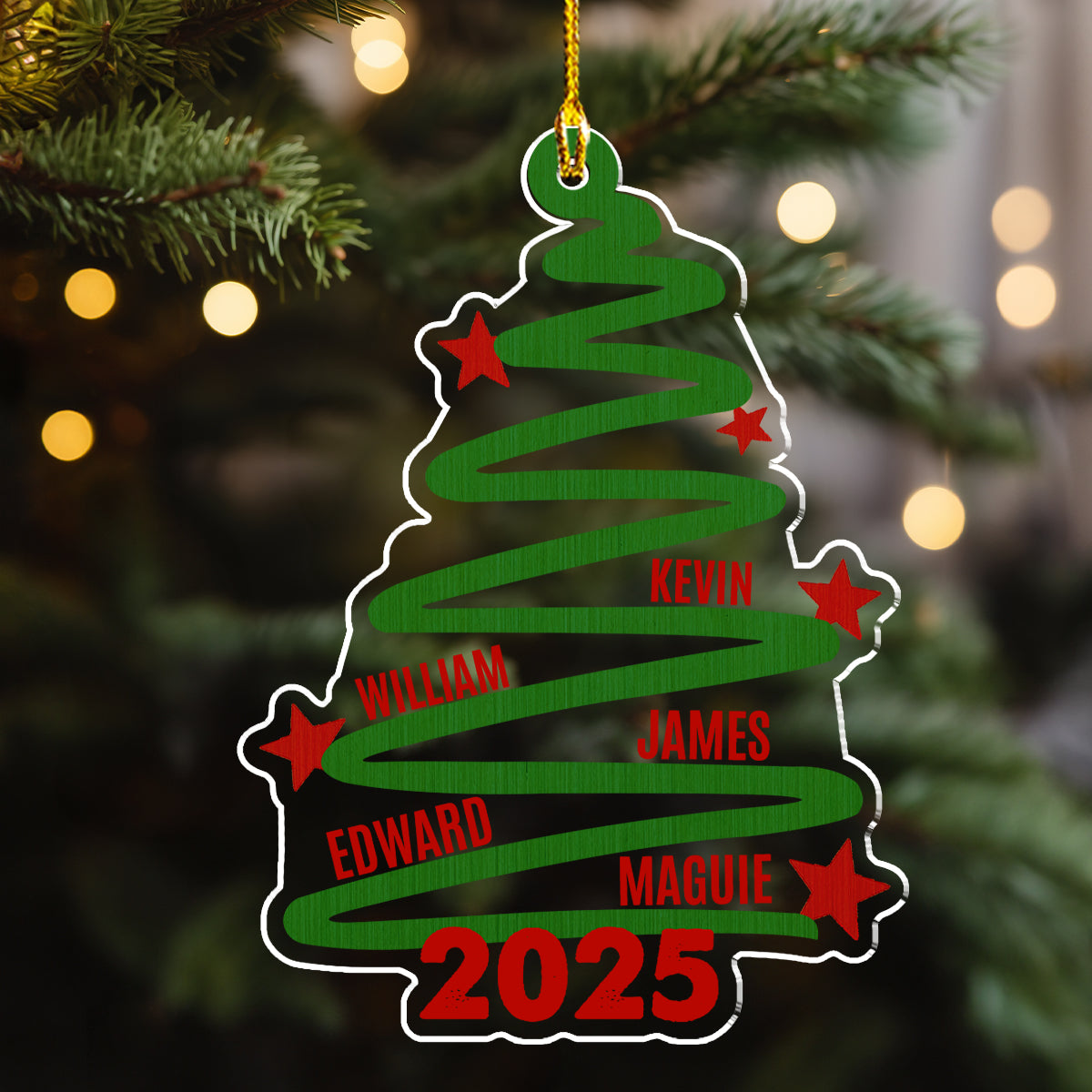 Custom Family Ornament, Christmas Gift for Family Members •  Home Gathering - Personalized Acrylic Ornament
