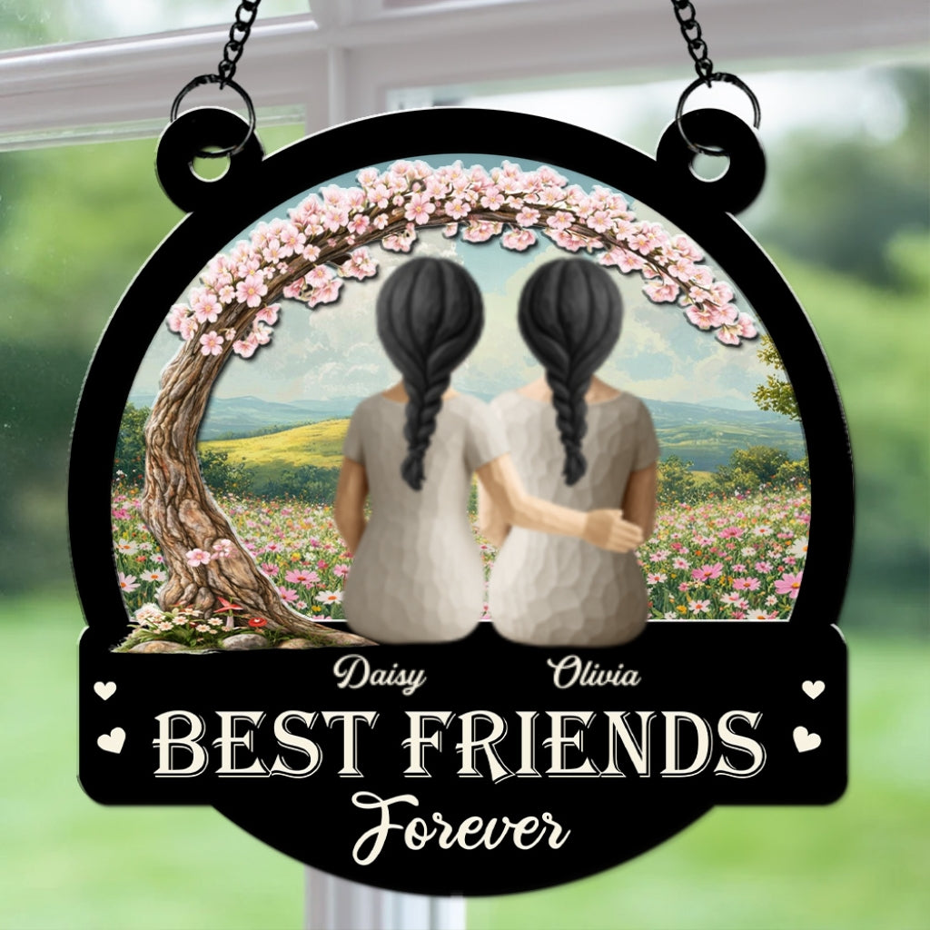 Custom Best Friend Hanging Decor, Friendship Birthday Gifts • Best Friends - Personalized Suncatcher