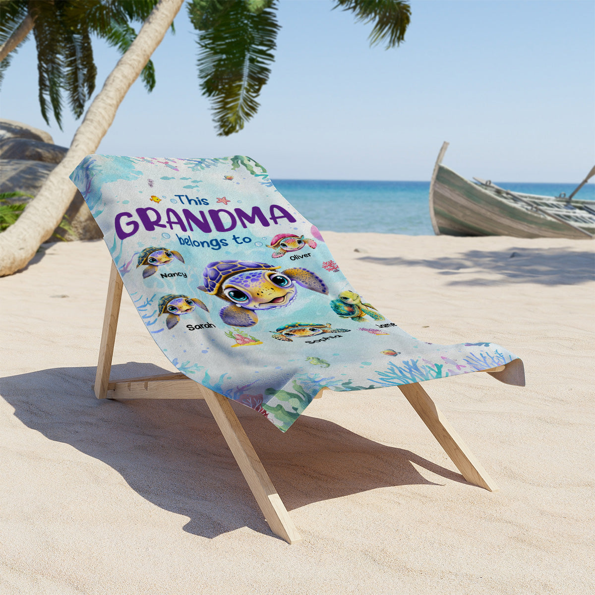 I Love Being Nana - Personalized Beach Towel
