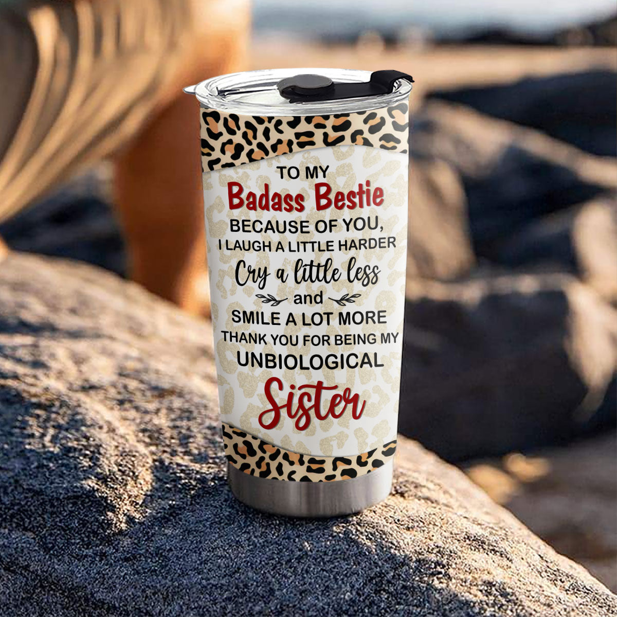 Custom Christmas Birthday Gifts For Best Friend • Because Of You I Laugh A Little Harder My Badass Bestie - Personalized Tumbler