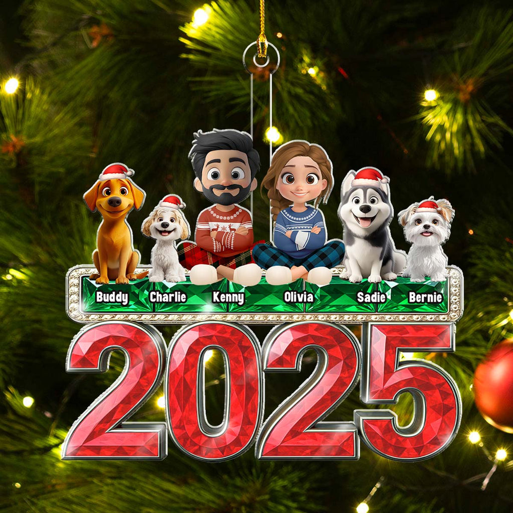 Custom Keepsake Christmas Ornament •  This Is Us And Our Dog - Personalized Acrylic Ornament