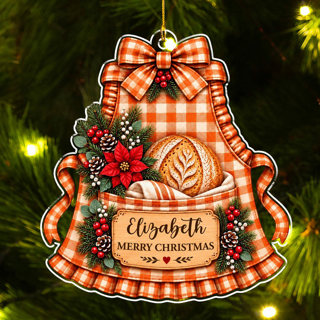 Custom Family Ornament, Christmas Gift for Family Members •  Fresh Bread Makes Hearts Happier - Personalized Acrylic Ornament