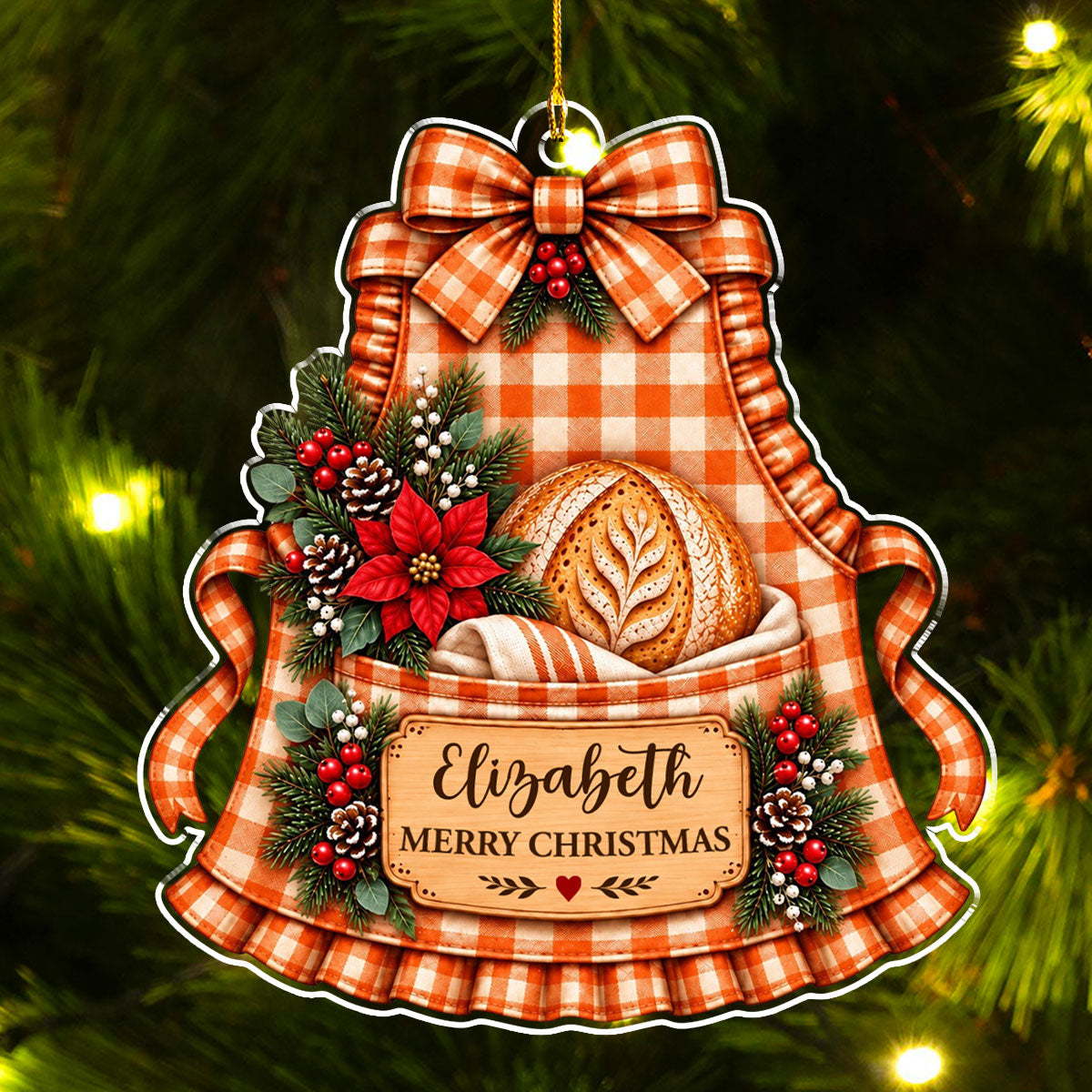 Custom Family Ornament, Christmas Gift for Family Members •  Fresh Bread Makes Hearts Happier - Personalized Acrylic Ornament