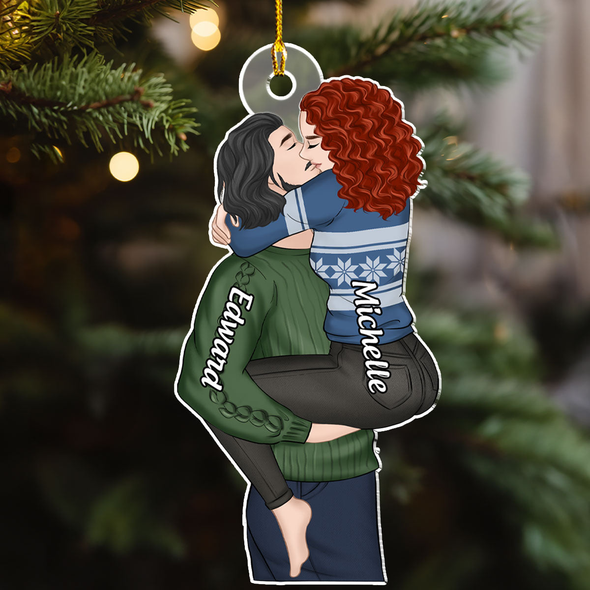 Custom Couple Christmas Ornament, Anniversary Gift •  I Found My Missing Piece - Personalized Acrylic Ornament