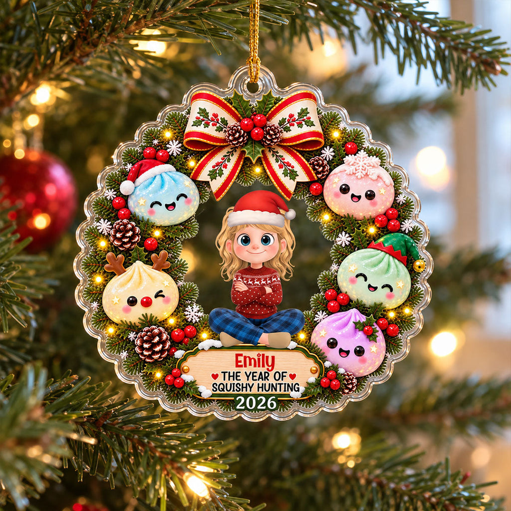 Custom Family Ornament, Christmas Gift for Family Members •  Cute Dumpling For Christmas - Personalized Acrylic Ornament