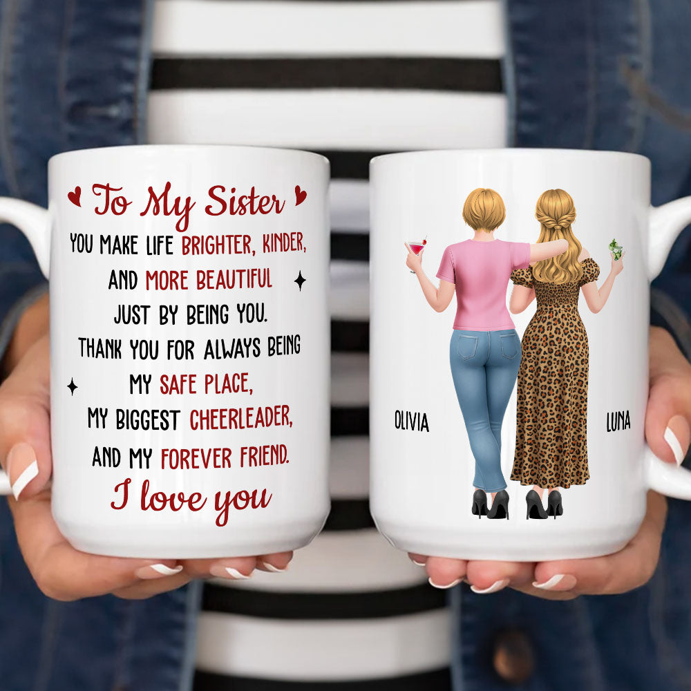 Custom Christmas & Birthday Gift for Brother & Sister • Brighter With You - Personalized Coffee Mug