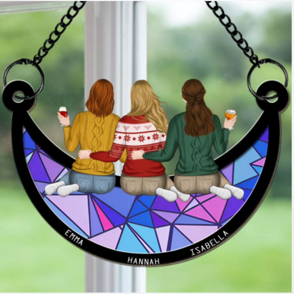 Custom Best Friend Hanging Decor, Friendship Birthday Gifts • There Is No Greater Gift Than Besties - Personalized Suncatcher