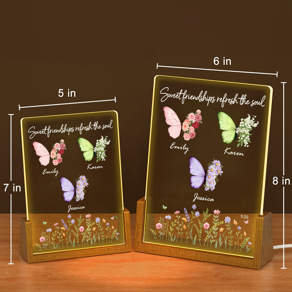 Custom Gift for Best Friends, Sister, Birthday & Christmas • A True Friend Refreshes You - Personalized Night Light