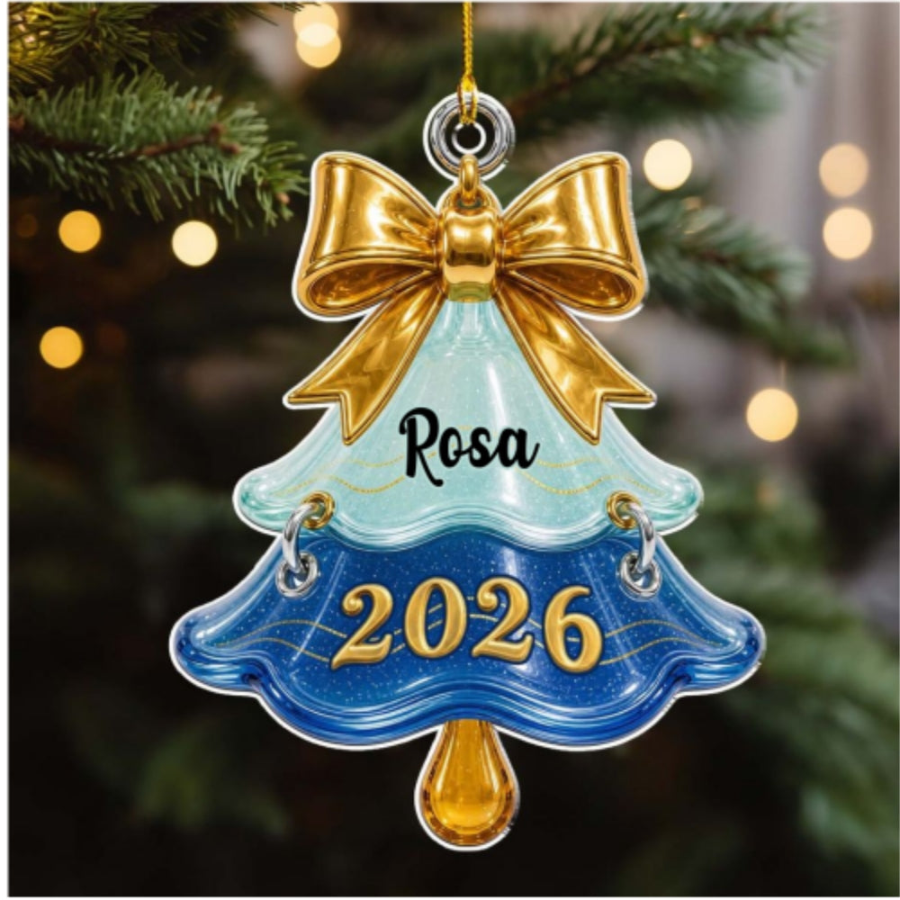 Custom Keepsake Christmas Ornament •  Family Christmas Tree - Personalized Acrylic Ornament