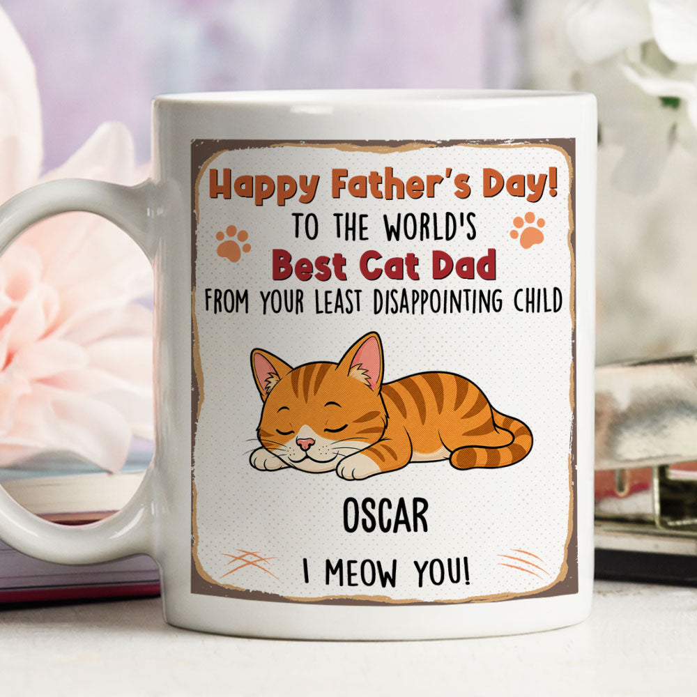 Custom Christmas & Birthday Keepsake Gift • Least Disappointing Cat - Personalized Coffee Mug