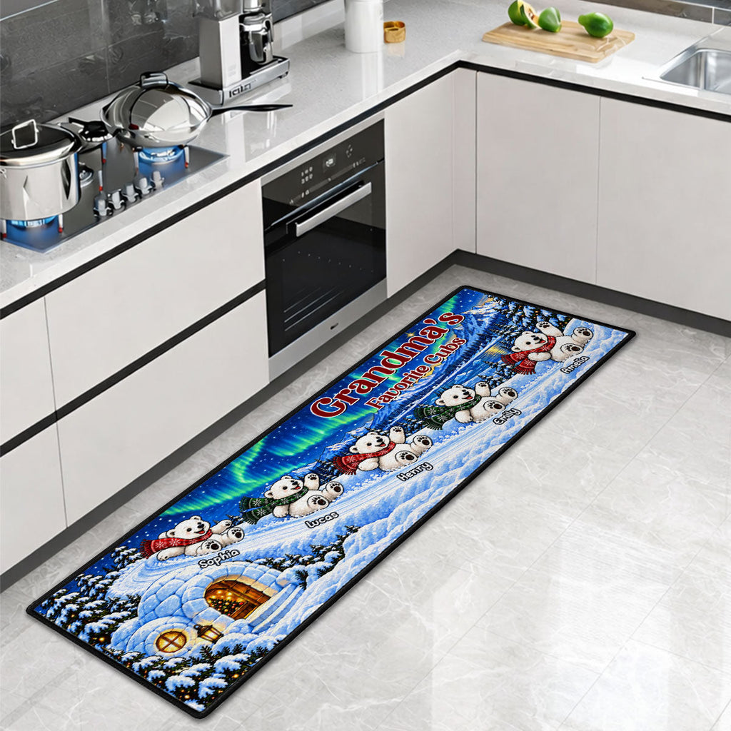 Custom Family Name Rug, Housewarming Birthday Gift For Family Members • Merry Little Cubs - Personalized Runner Rug