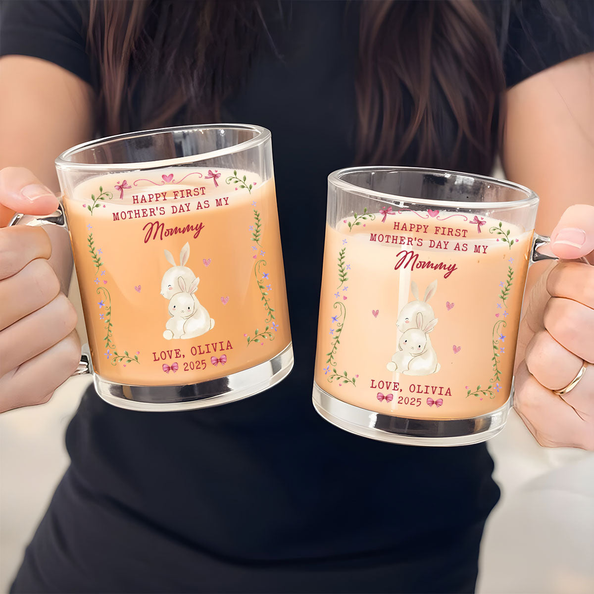 Custom First Mother's Day, Christmas Gift for New Mom • Special Day For Mommy - Personalized Glass Mug