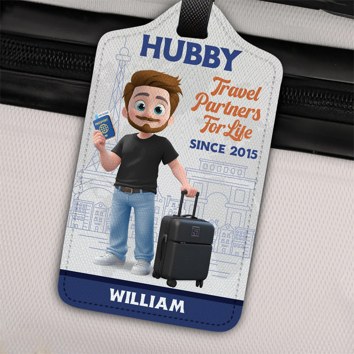 Traveling Couple Cartoonize - Personalized Luggage Tag