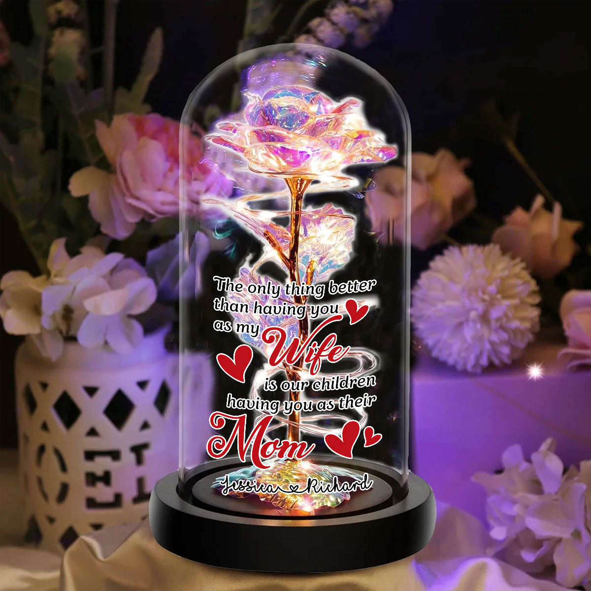 Having You As My Wife - Personalized Sparkly Rose