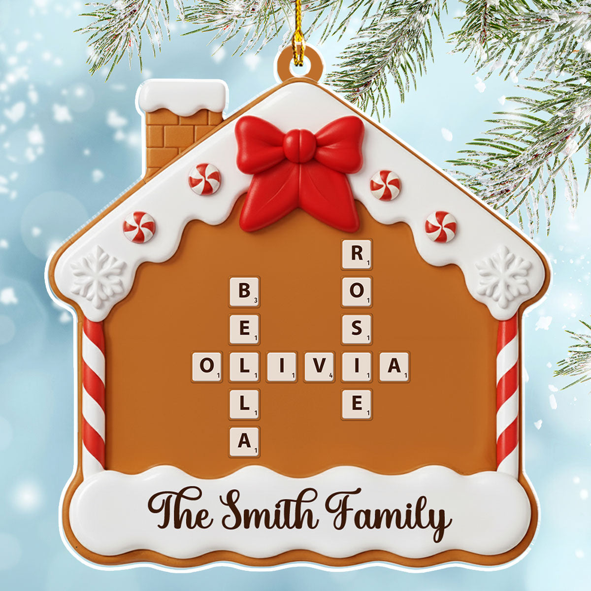 Custom Family Ornament, Christmas Gift for Family Members •  Home Sweet Cake - Personalized Acrylic Ornament