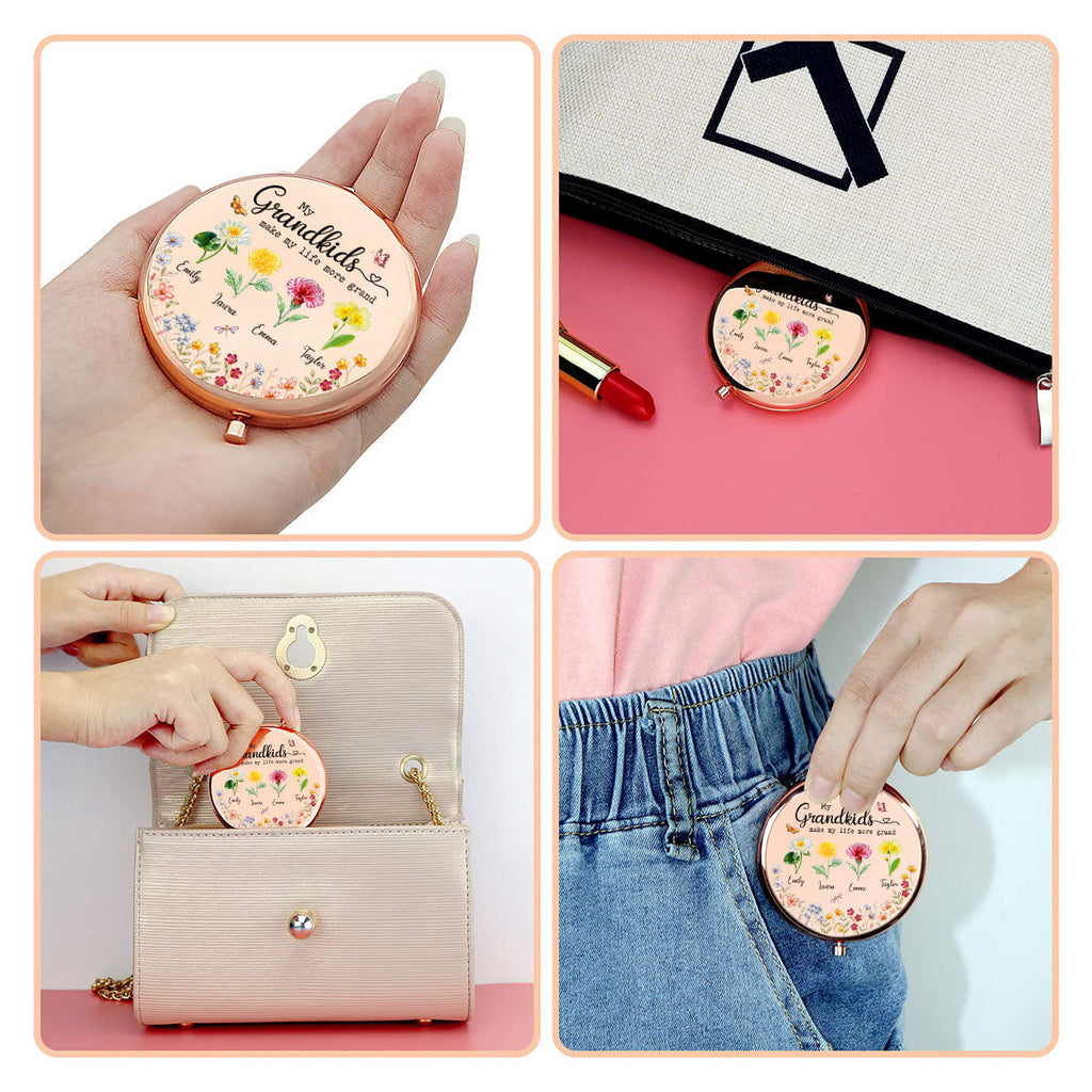 Make Life More Grand With Lovely Kids - Personalized Compact Mirror