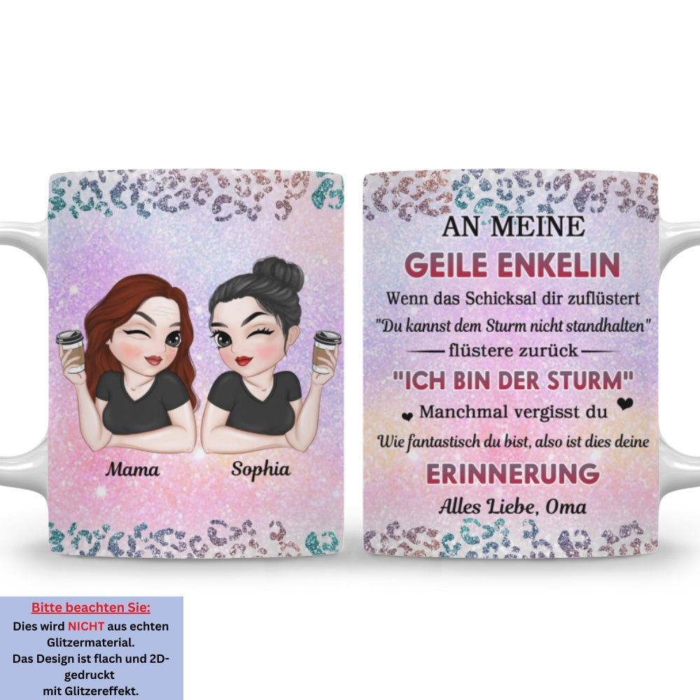 Custom Christmas & Birthday Gift for Daughter • Meine Tapfere Enkelin - Personalisierte Kaffeetasse