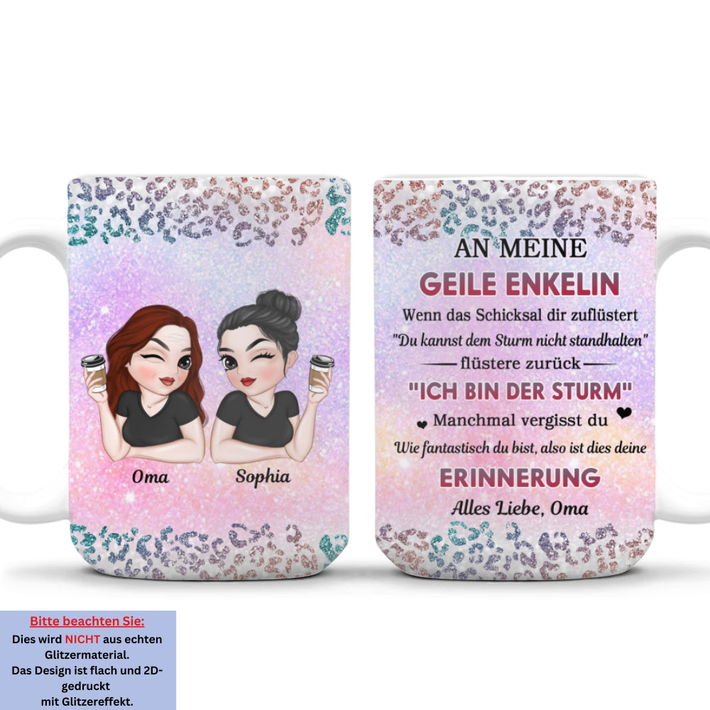 Custom Christmas & Birthday Gift for Daughter • Meine Tapfere Enkelin - Personalisierte Kaffeetasse