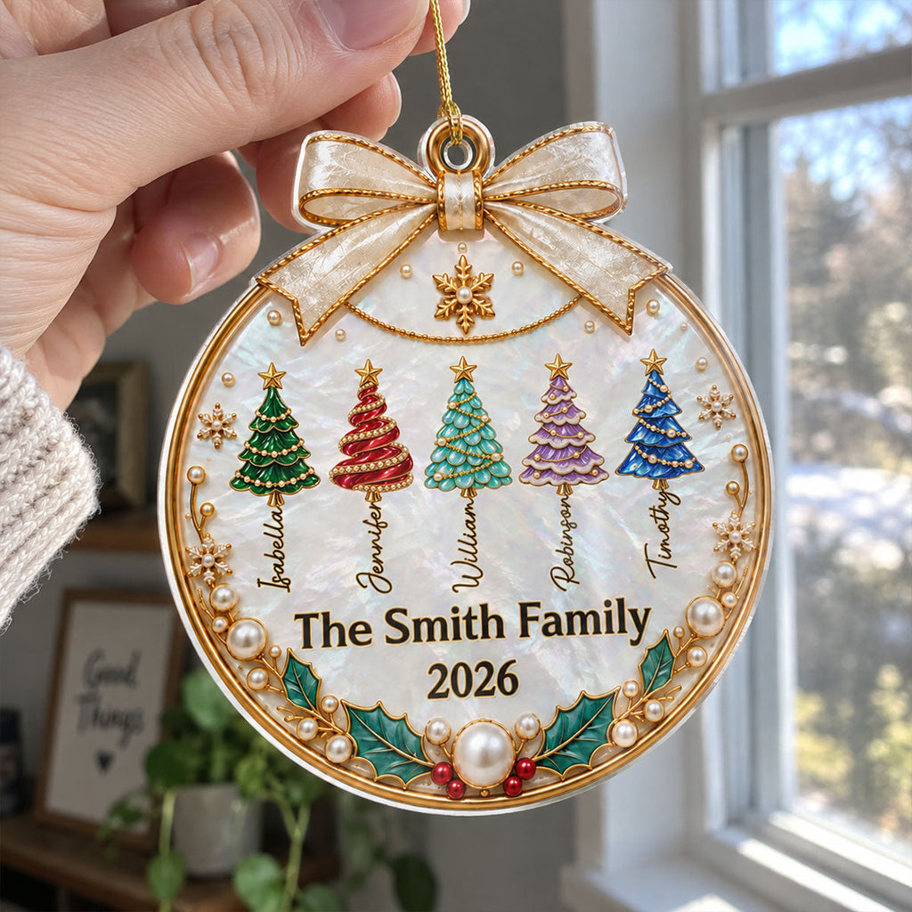Custom Family Ornament, Christmas Gift for Family Members •  Making Christmas Memories Together - Personalized Acrylic Ornament