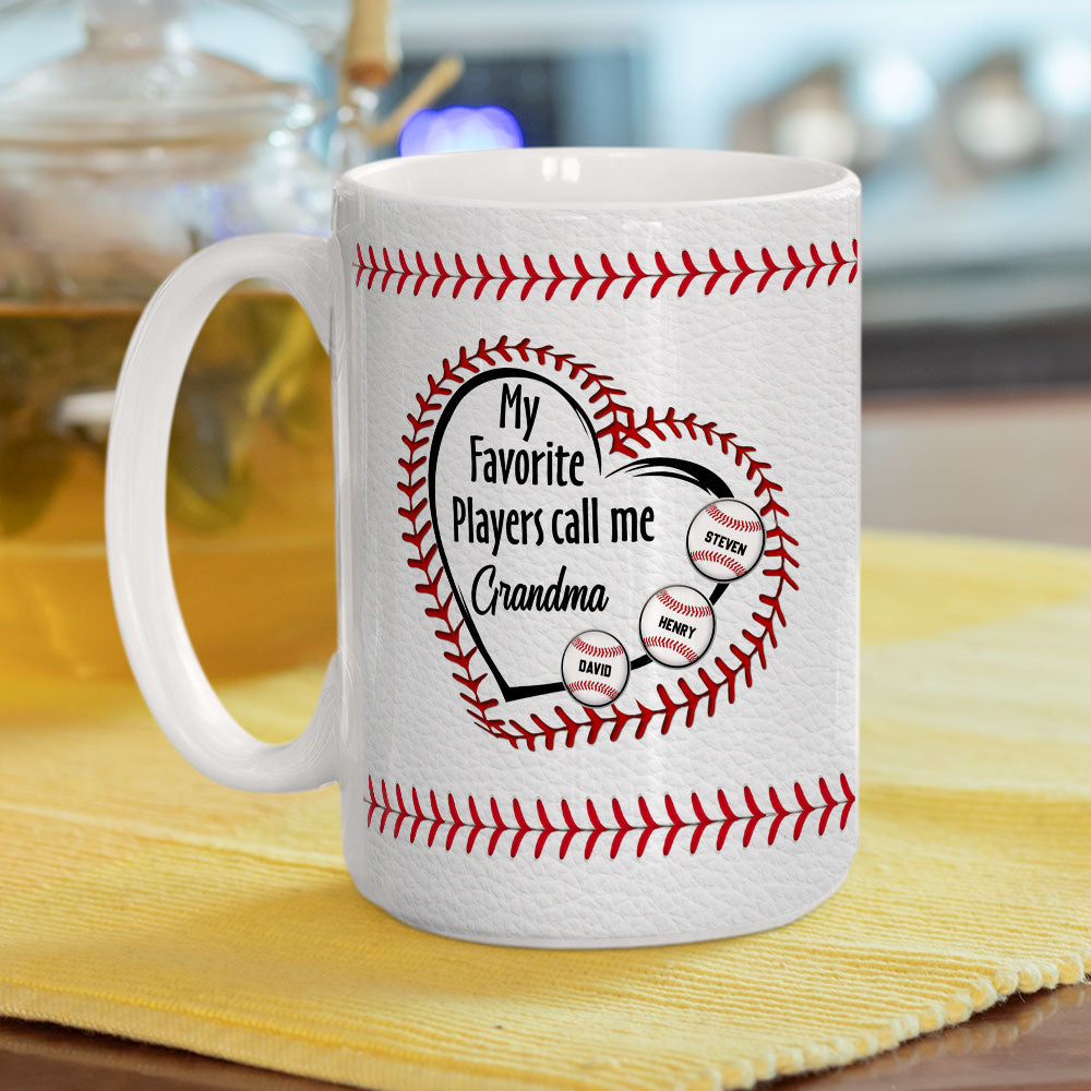 Custom Christmas & Birthday Gift For Grandma • My Favorite Players Call Me - Personalized Coffee Mug