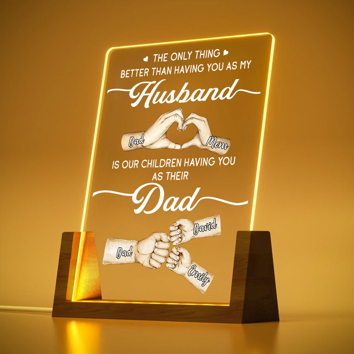 Custom Father's Day Gift for Dad Grandpa • For My Husband - Personalized Night Light