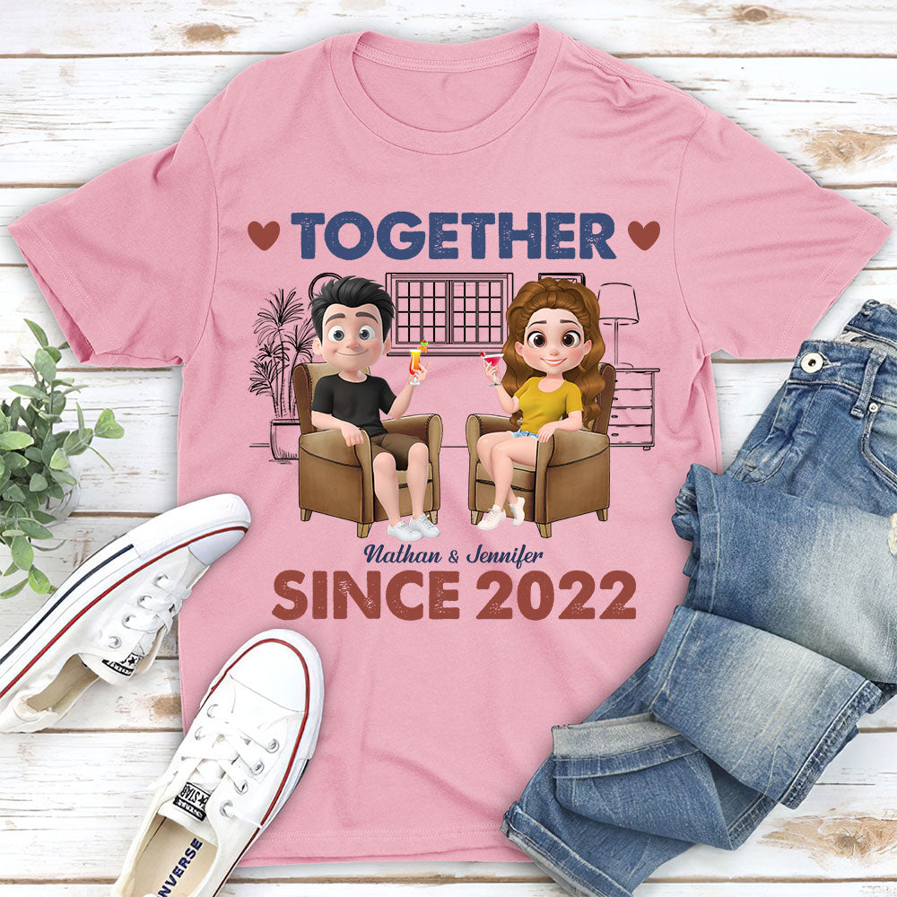 Custom Anniversary Keepsake Gifts For Couple • Together Since Husband Wife - Personalized Shirt