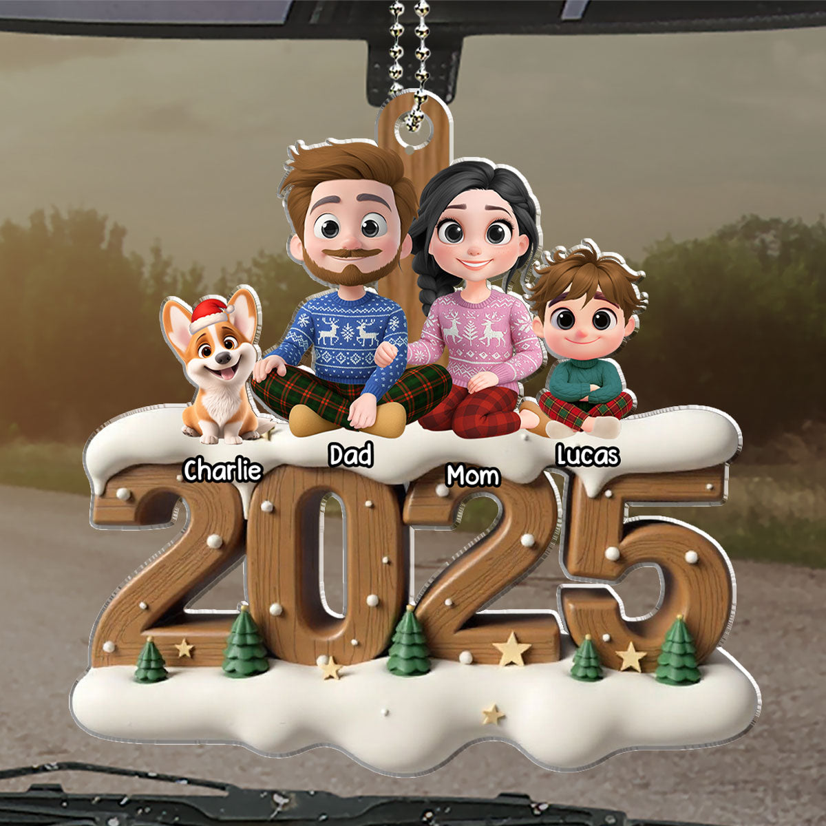 As A Family Onwards Extended Ver - Personalized 3D Effect Car Ornament