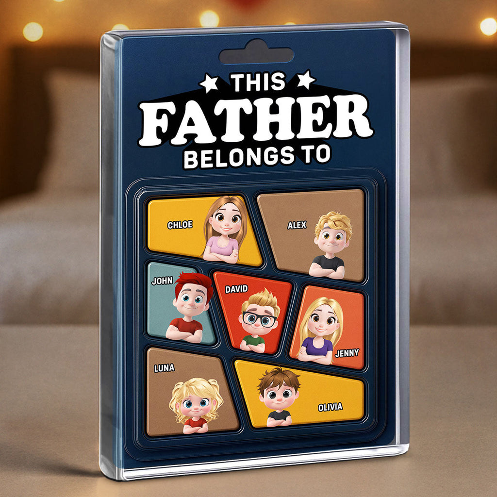 Custom Father's Day Decor, Gift for Dad & Grandpa • This Daddy Belong To - Personalized Acrylic Plaque
