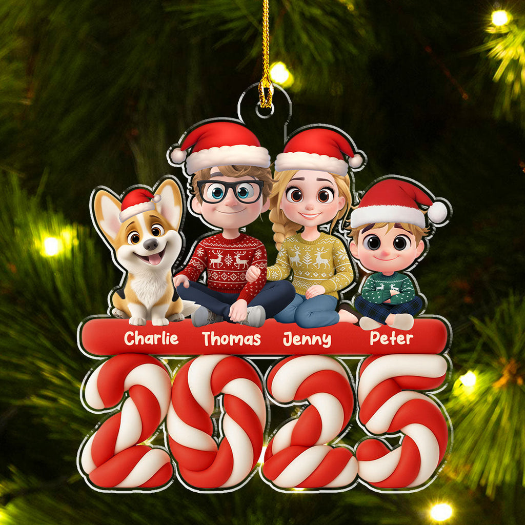 Custom Family Ornament, Christmas Gift for Family Members •  Family Marshamallow - Personalized Acrylic Ornament