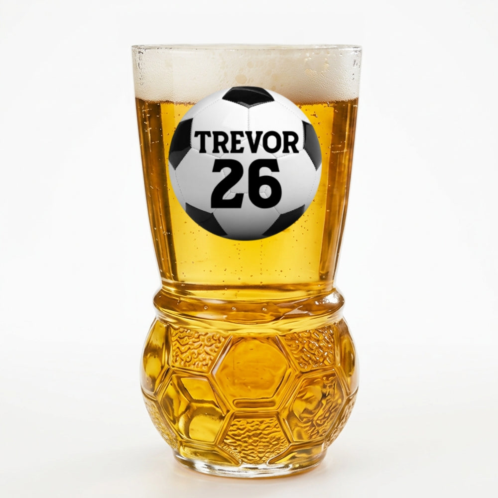 Forever Chasing The Ball - Personalized Football Beer Glass