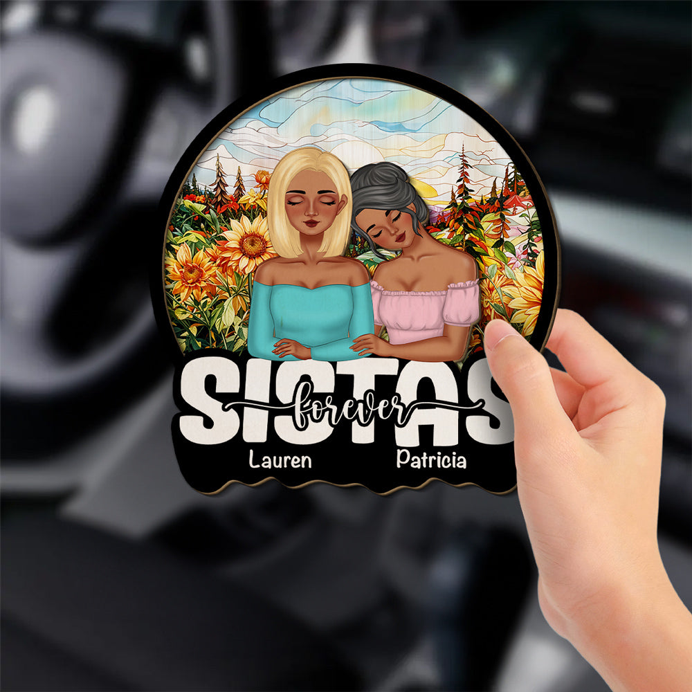 Bestie Lean On Shoulder - Personalized Car Visor Clip