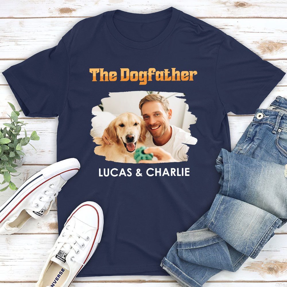 Custom Photo Christmas & Birthday Keepsake Gift • The Dogfather Retro Photo - Personalized Shirt